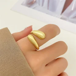 LATS Irregular Temperament Open Rings for Women Vintage Metal Punk Adjustable Couple Ring 2024 New Hot Trend Jewelry Accessories